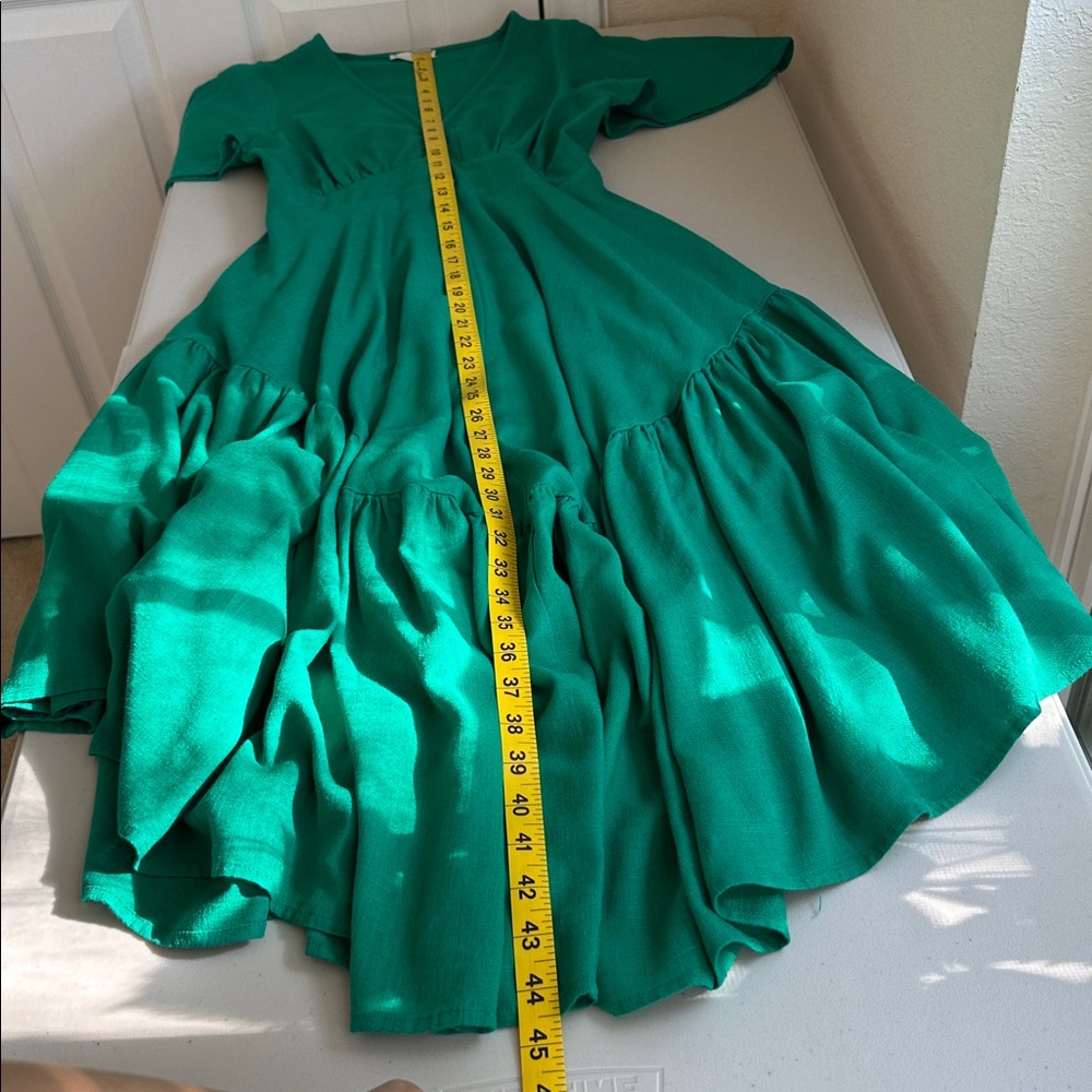 Iris Maxi Green High Low Dress with Button Detail Size 8. - Picture 12 of 16